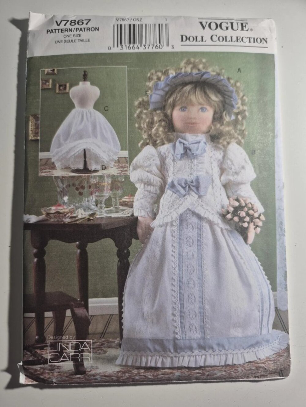 Vogue V7867 Sewing Pattern, 18" Victorian Doll and Doll Clothes